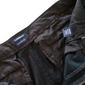 Corduroy flat-front pants